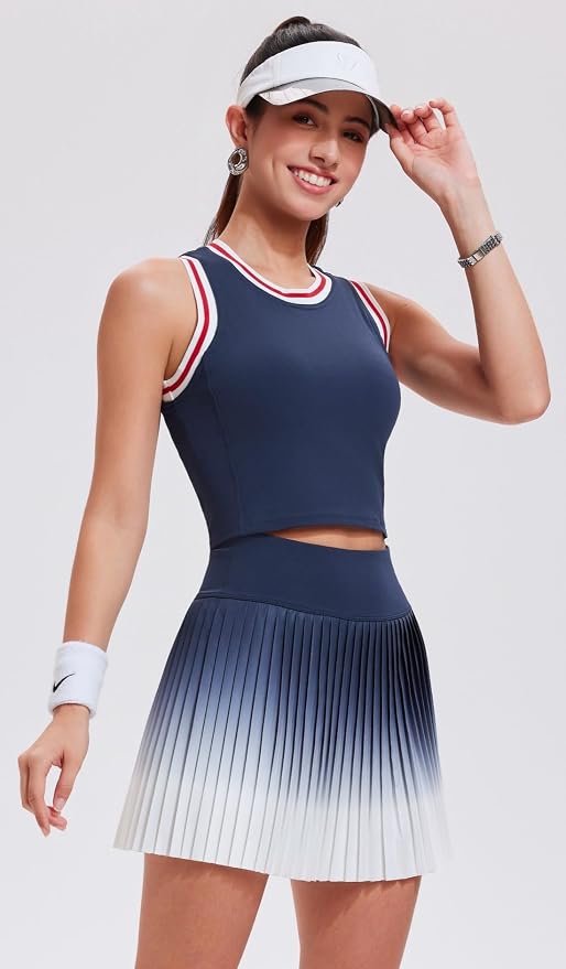 AFZ Women Pleated Tennis Skirt Set Golf Pickleball Outfits Two Pieces Athletic Dress with Built in Shorts