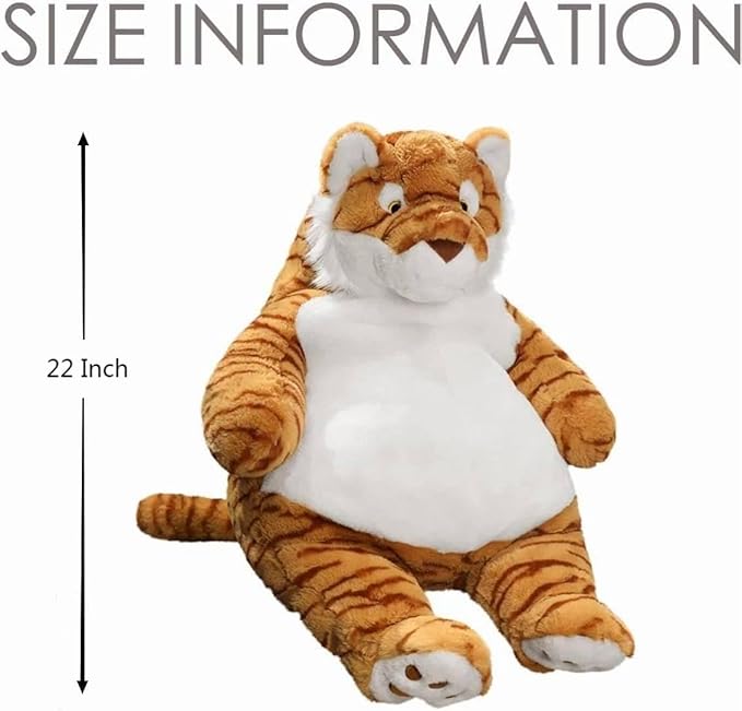 ARELUX Giant 22in Big Tiger Plush Large Stuffed Animal Hugging Pillow: Soft Jumbo Sleeping Body Warm Fluffy Pillow Adorable Chubby Plushie Toy Gifts for Boys Girls