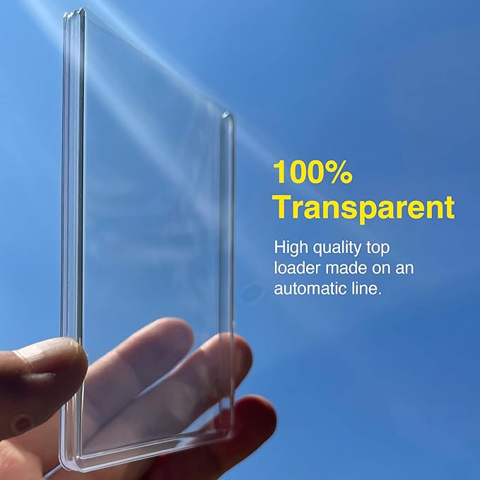130pt Top Loaders for Cards, 3x4 Real Thick Holder with Protective Film, Toploader Card Protectors Hard Plastic, 10-Count