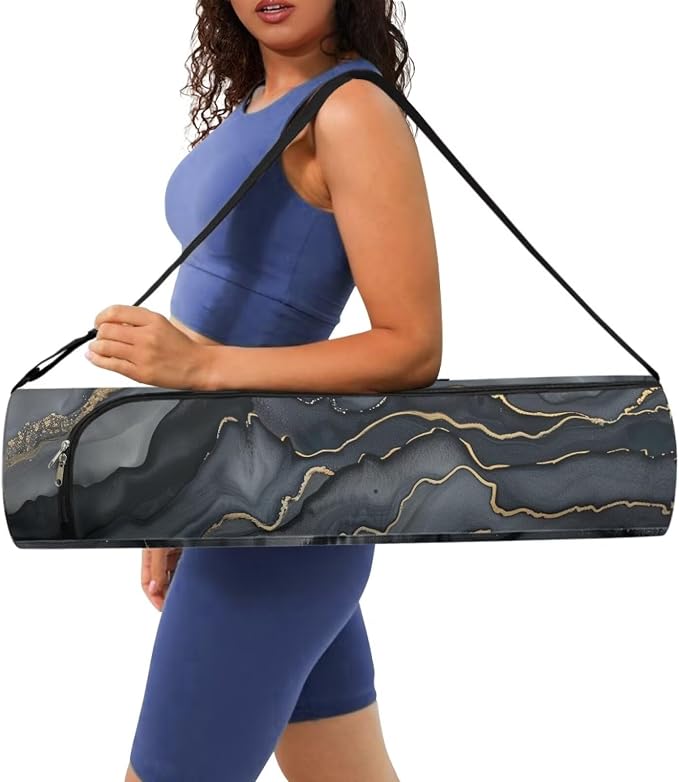 Yoga Mat Bag with Adjustable Shoulder Strap and Handle Zipper, 30in Wide x 6.3in Diameter for Yoga Mat Storage