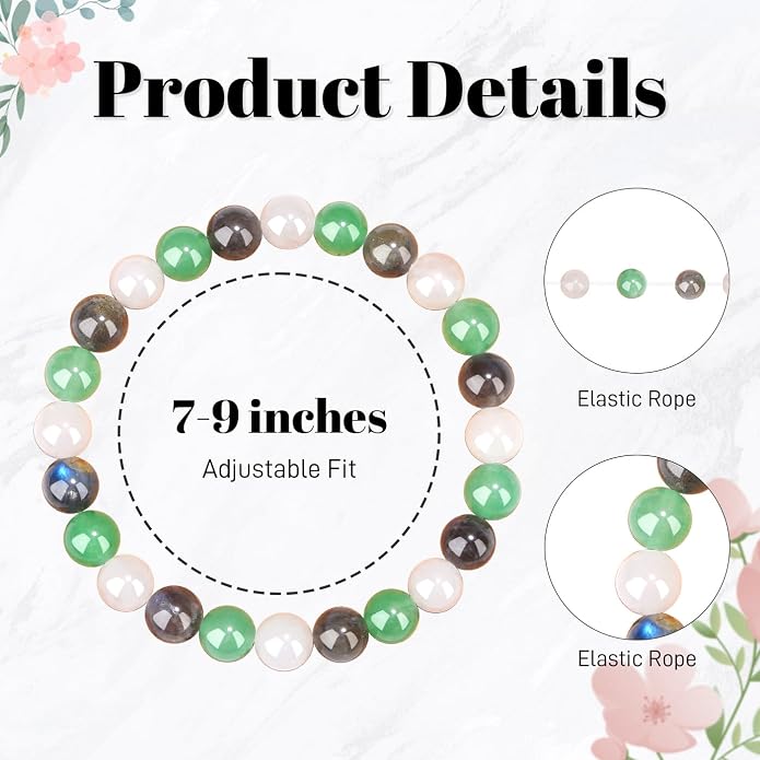 MAIBAOTA Healing Crystal Bracelet for Women Empath Protection & Safe Travel & Anxiety Relief Bracelet - New Beginnings Lucky Charms for Travel/New Job/Next Chapter