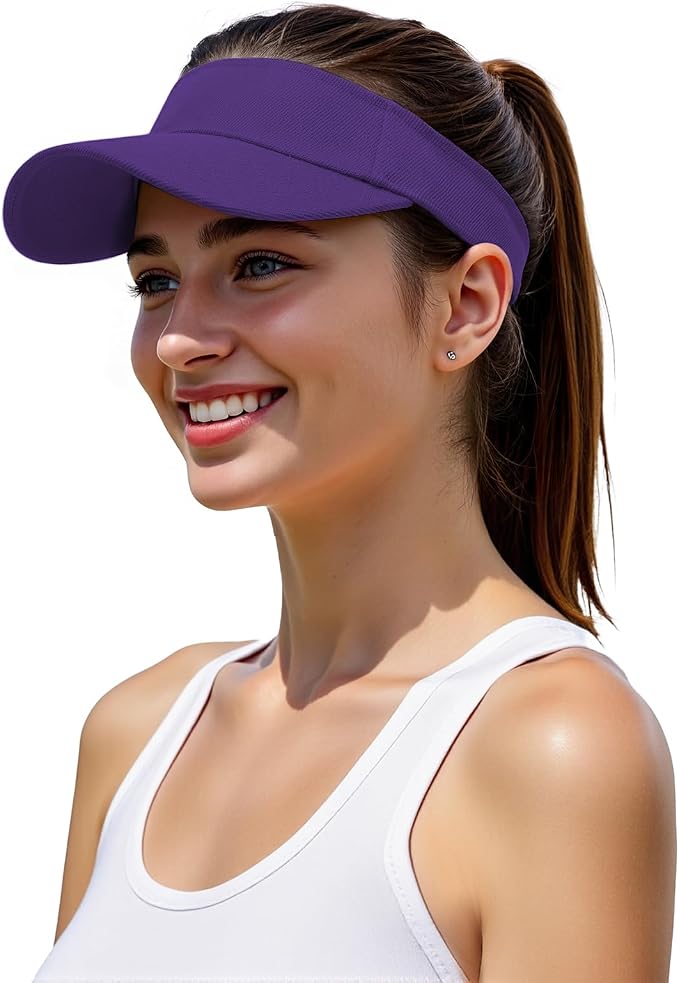 American Trends Sun Visor Hat for Women, Lightweight Quick-Dry Sport Visor | Adjustable fit, Ideal for Golf Tennis & Outdoor Sports, Sweat-Wicking Fabric, Ponytail-Friendly, Wide Brim for Sun Protection