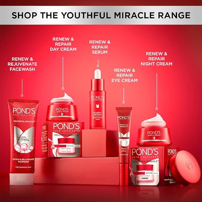 Pond's Age Miracle | For Youthful Glow Day Cream | With 10% Retinol - Collagen B3 Complex | 12g ( 0.42 Ounce )