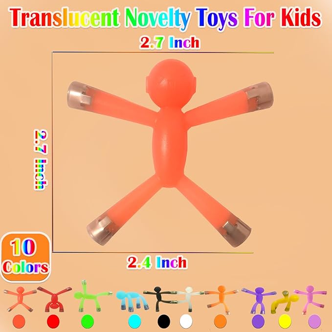 Mom&Myaboy 10PCS Mini Man Magnetic Toys, Translucent Novelty Rubber Magnet Men Fridge Magnets Humanoid Magnetic Kids Travel Birthday Gifts (Transparency)