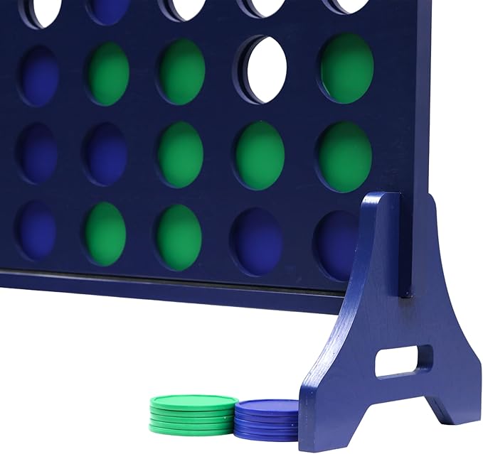 Tailgating Pros Premium Navy Giant Four in a Row with Carrying Case - Jumbo Oversized Outdoor Yard Game - Connect Multiple Pucks in a Row to Win - Many Puck Colors Available!