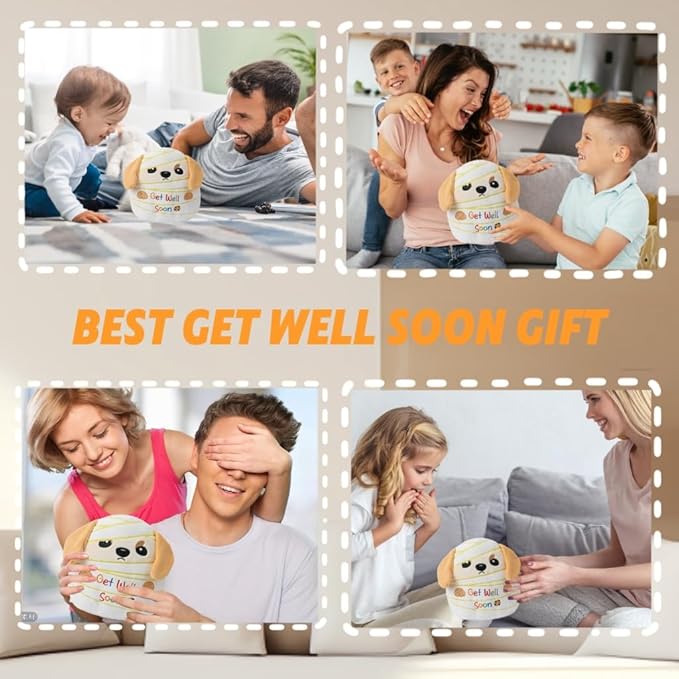 Get Well Soon Dog Plush – Adorable Labrador Stuffed Animal with Bandage Theme, Perfect Get Well Gift for Loved Ones 9 Inch