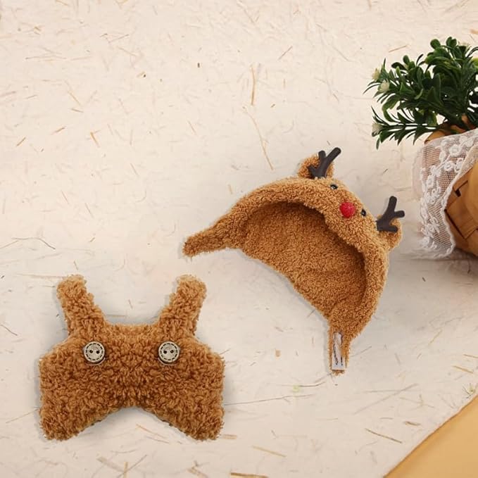 Doll Clothes(NO Doll), 17cm Cute Dolls Outfit with Accessories for Boys and Girls Stylish Adorable Dolls Clothes Accessories - Brown