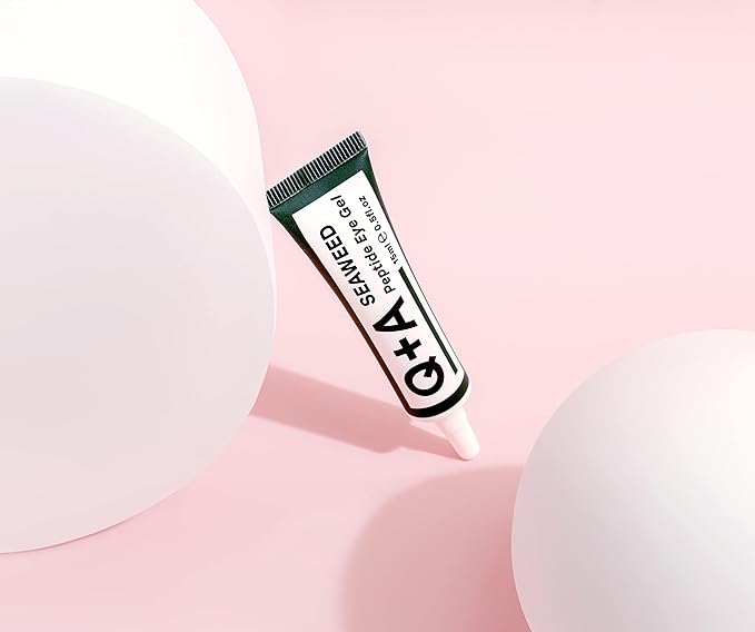 Q+A Seaweed Peptide Eye Gel (15ml), Under Eye Cream Alternative, Under Eye Brightener with Peptides, Seaweed & Aloe Vera, Hydrates, Smooths Fine Lines & Reduces Puffiness
