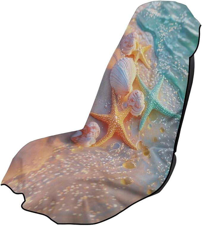 INSTANTARTS Starfish Shell Beach Car Seat Towel Covers Yoga Towel Car Seat Coverl