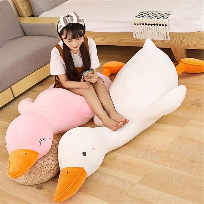 kewo Duck Plush Pillow Stuffed Animal Toy, Cute Giant Goose Plush Duck Stuffed Animal,Soft Hugging Pillow for Kids Bedding (Pink,43.3 in)…