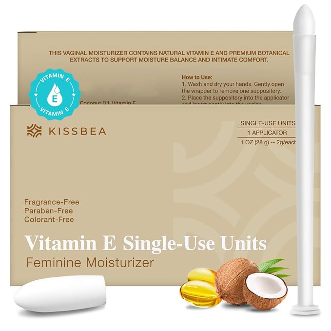 Natural Vitamin E Single-Use Units for Women - Feminine Moisturizer for Daily Feminine Care with Coconut Oil and Shea Butter - One Month Supply