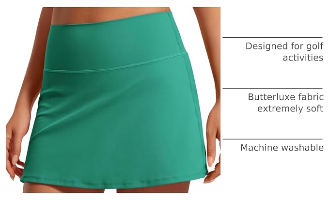 CRZ YOGA Butterluxe High Waisted Tennis Skirts | Built-in Shorts with Pockets, Extremely Soft, Casual, A Line, Stretchy, Mini, Skort for Women