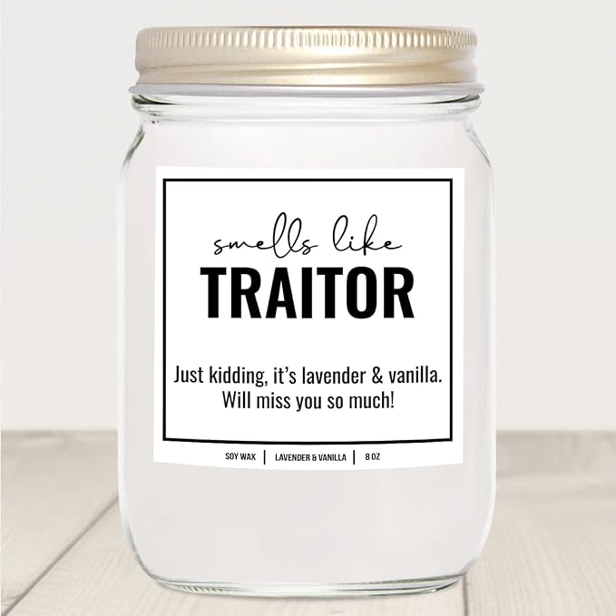 You Nique Designs New Job Candle for Women, 9 Ounces, Going Away Gifts for Coworker, Coworker Leaving Candle for Women, Farewell, Goodbye, All Natural Soy Aromatherapy Candles (Lavender & Vanilla)