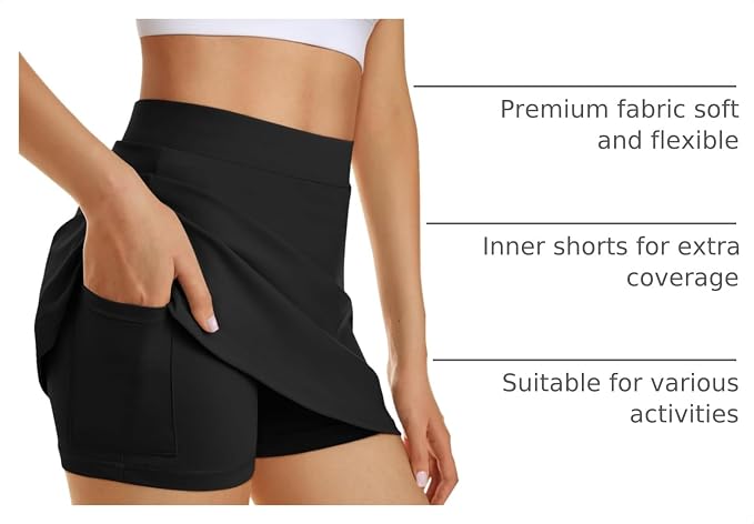 AUTOMET Women's Mini Tennis Skirt with Shorts Underneath 2026 Athletic Workout Cute Golf Skorts Trendy Summer Gym Clothes