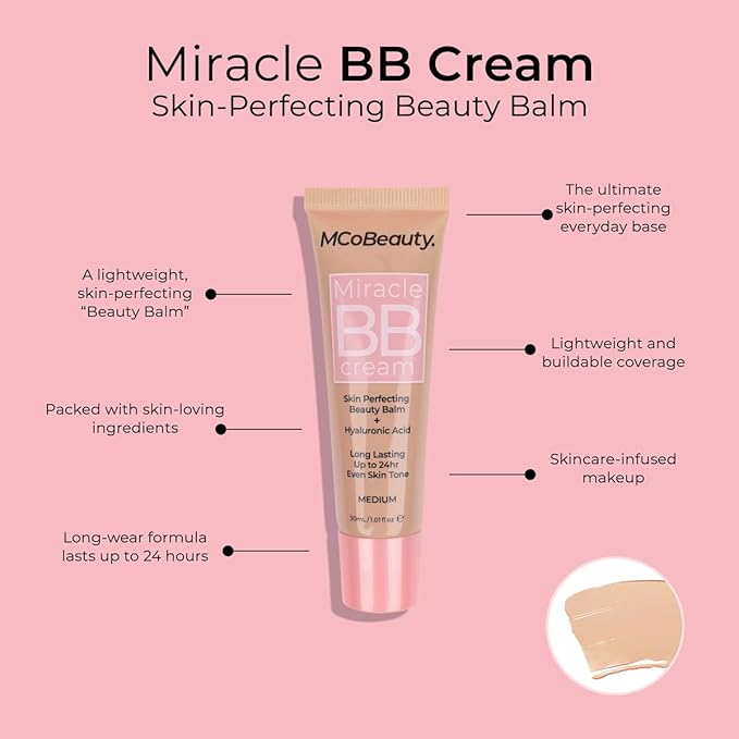 MCoBeauty - Miracle BB Cream - Primes and Tints - Everyday Skin Tone Balancing Face - Contains Hyaluronic Acid and Glycerin - Cream Natural Tan Shade