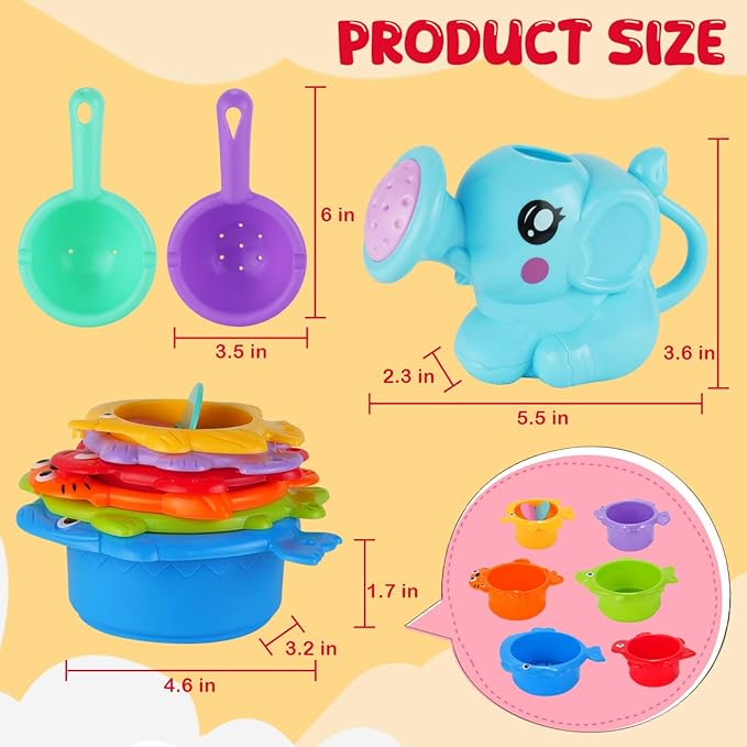 Bath Toy Set for Kids Toddlers Baby Bath Toys Fun Educational Floating Bathtub Playtime Accessories Gift Bath Toy