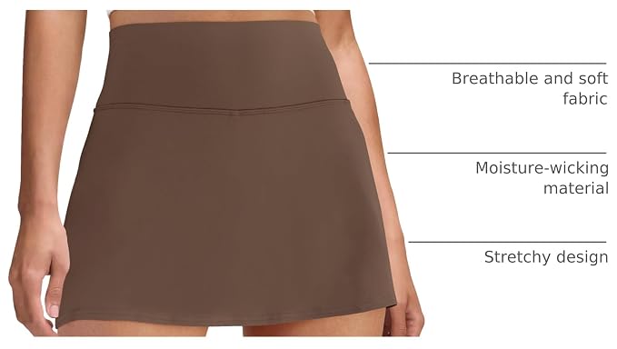 Womens Skort Tennis Skirt with Pocket Shorts | Mini Golf Skirts, High Waisted, Built-in Shorts, Soft Comfortable Fabric, for Summer Casual, Athletic Workout, Pickleball