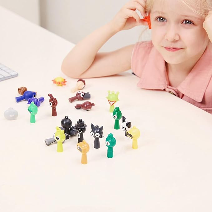 JDF® Sprunky Action Figures Mystery Box, Sprunky Mystery Box, 24PCS Sprunky Toys, Sprunky Figures, Office Room Figurine Decor, Colorful Mystery Animal Action Figurines Set Kids Adults Birthday Party