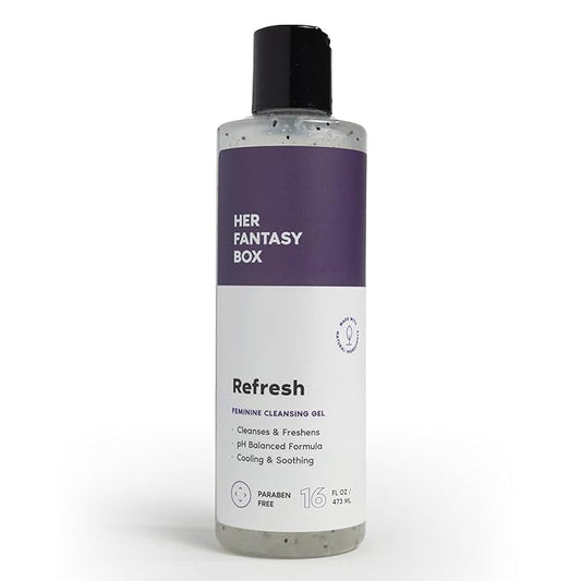 Her Fantasy Box | Refresh pH Balancing Shower Gel - Natural Feminine Hygiene Solution for Gentle Cleansing, Odor Control, and Skin Nourishment - pH-Balanced Formula for All Skin Types (16 oz)