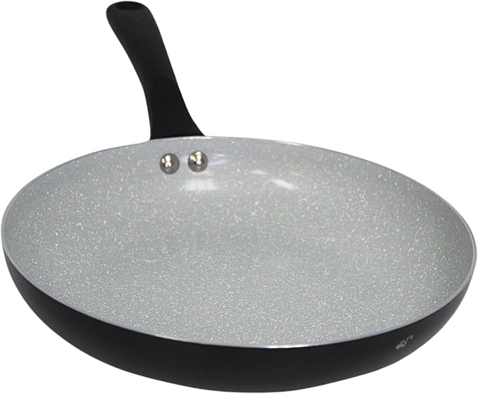 IMUSA 9.5 Inch Premier Cera Aluminum Speckled Gray Ceramic Fry Pan | Ideal for Pan Frying
