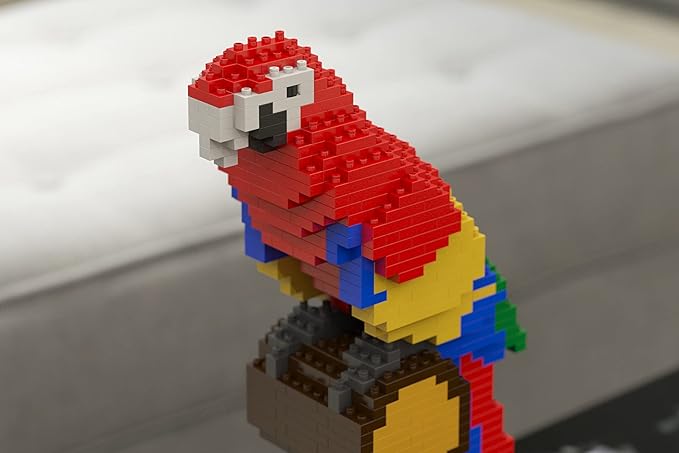 JEKCA Scarlet Macaw 01S | Plastic Building Blocks | Age 14+