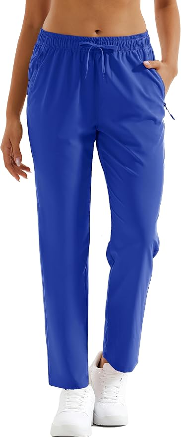 MAGCOMSEN Women's Hiking Pants Lightweight Quick Dry UPF 50 Water Resistant Elastic Waist Golf Travel Pants Zip Pockets