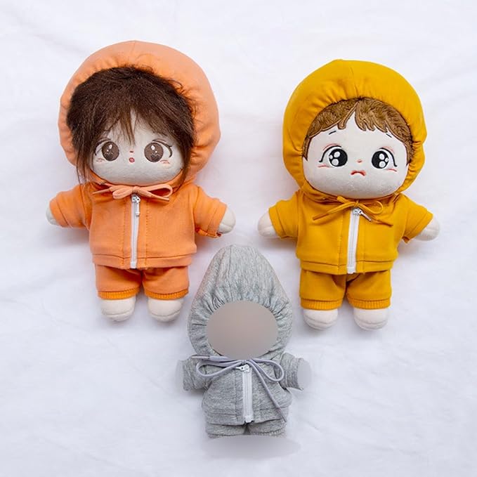10cm 15cm 20cm Plush Doll Clothes Coat Pants Multi-Color Sportswear Sets Toys Dolls Accessories (Orange, 10cm)