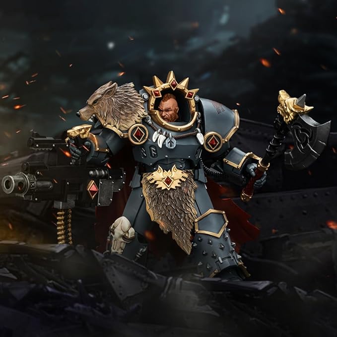 JOYTOY1/18 Warhammer 40,000 Action Figure Space Wolves Hvarl Red-Blade Collection Model Birthday Gift