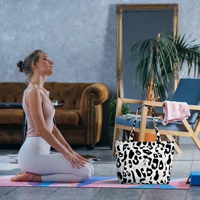 WLLWOO WLLWOO Yoga Bags for Women with Yoga Mats Bags Carrier Carryall Canvas Tote for Pilates Shoulder for Travel Office Beach Workout