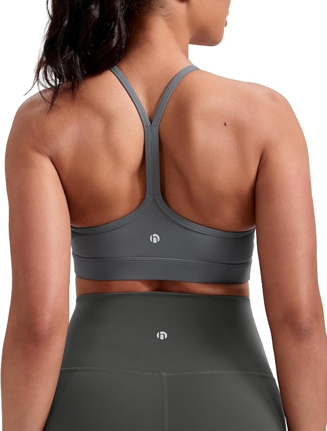 HeyNuts to Freest Womens Y Back Sports Bra, Spaghetti Strap Racerback Low Impact Workout Yoga Tops Padded A-C Cups *Updated