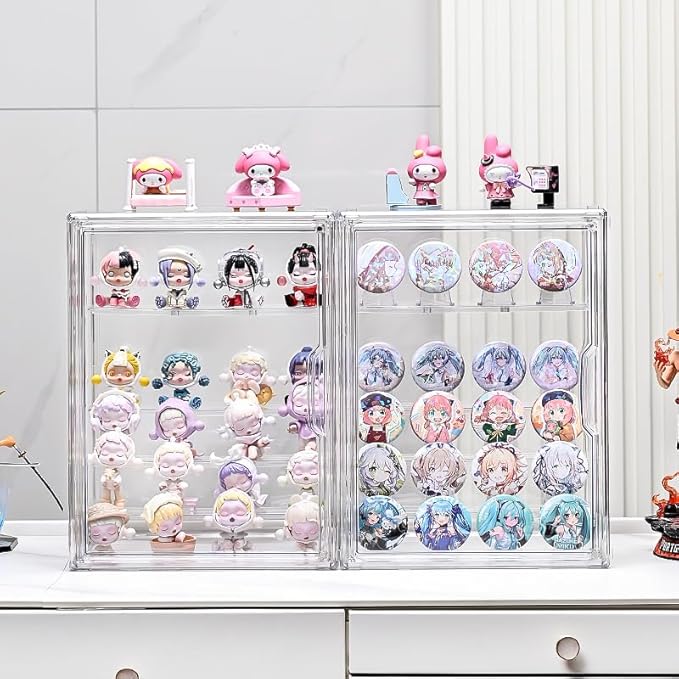 Extra Large 5 Tiers Clear Display Case for Figures, Acrylic Storage Organizers Box with Magnetic Door, Acrylic Dustproof Showcase for Collectibles Action Figure