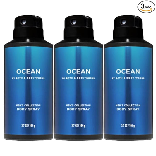 Bath and Body Works Ocean Men's Deodorizing Body Spray, 3.7 Oz, 3-Pack
