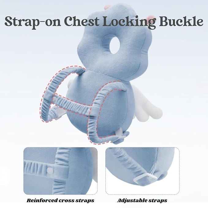 Adjustable Baby Head Protection Backpack with Knee Pads for Crawling, Soft, Breathable and Safe