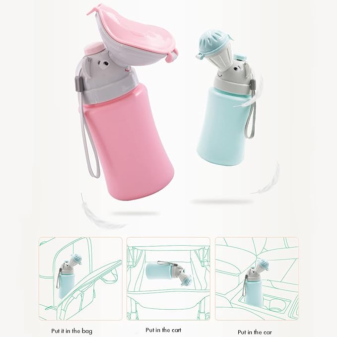 Travel Potty Portable Travel Toilet for Toddler, Baby Nitty Pee Bottle, Portable Kids Potty for Boys Car Camping Blue