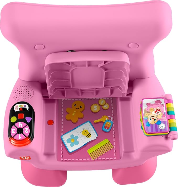 Fisher-Price Toddler Learning Toy Laugh & Learn Smart Stages Chair, Pink with Music Lights & Activities for Kids Ages 1+ Years