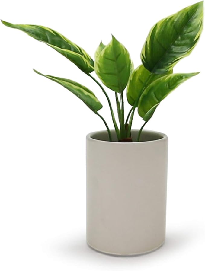WGV Ceramic Cylinder Vase Bulk Width 4" Height 6" Elegant Unique Modern Matte Floral Container Planter Pot Centerpiece for Event Party Wedding Office Home Decor, Smooth White 12 Pieces