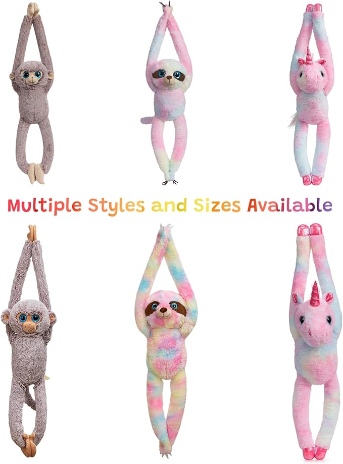 Hanging Rainbow Unicorn Stuffed Animal Stuffed Long Arm Unicorn Plush Toy for Kids Grandchildren Friends Family 27 inch