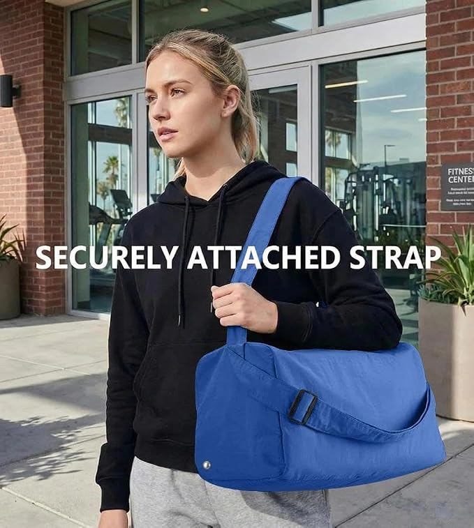 Small Gym Bag for Women with Shoes Compartment, Stylish Duffle Travel Bag for Plane, Lightweight Duffle Bag for Women & Men, Sport Gym Tote Bag with Wet Pocket for Yoga, Pilates, Swimming