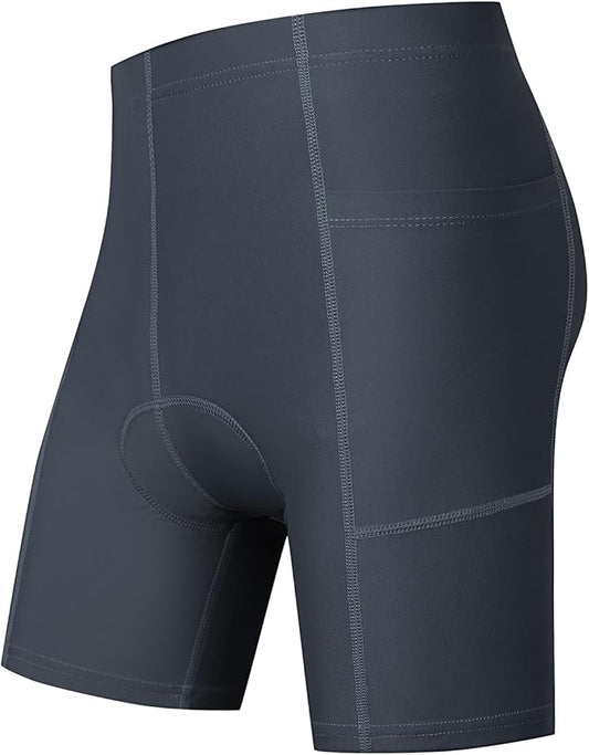 Kids Padded Bike Shorts Boys Girls Biking Shorts with Pockets 3D Padding Cycling Shorts for Boys