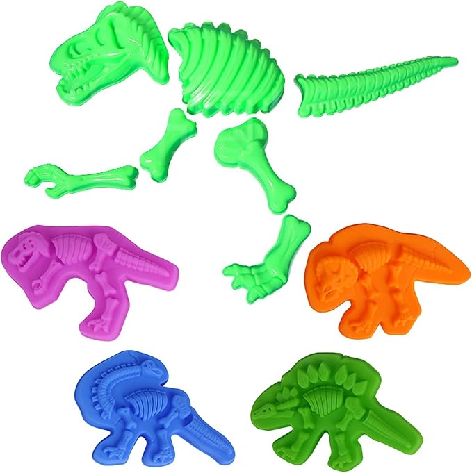 Unleash Creativity with 11 Unique Dinosaur Fossil Molds Dough Toys Dough Accessories Set.Ideal as a Gift for Kids Aged 3-4-8 Years