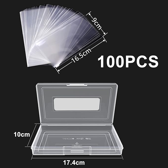 Dollar Bill Holder with Storage Case, MUDOR PP Material 100 Pieces Clear Paper Money Currency Collection Sleeves Protector Bag, Banknotes Protector Slab Holder