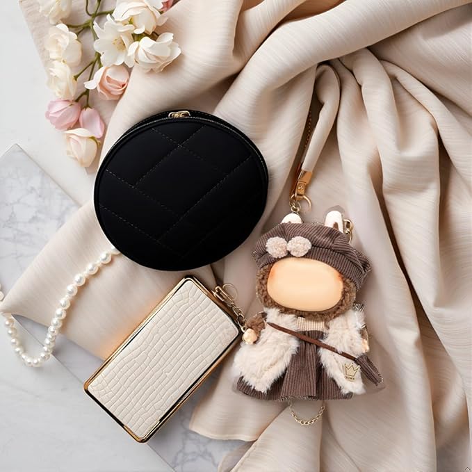 Doll Clothes Set for 6.7-inch/5.9-inch Dolls - Luxury Chic High-End Fashion Outfit with Suitable Accessories, Beret Style (No Dolls)