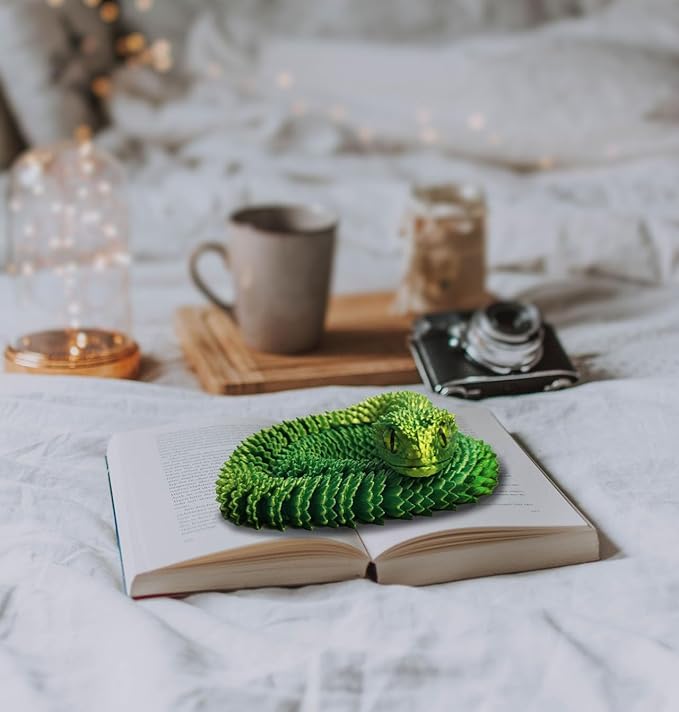 24in 3D Printed Snake Toys, Flexible 3D Printed Animal, Fidget ADHD Snake Toys, Perfect Desk Pet for Animal Collectors