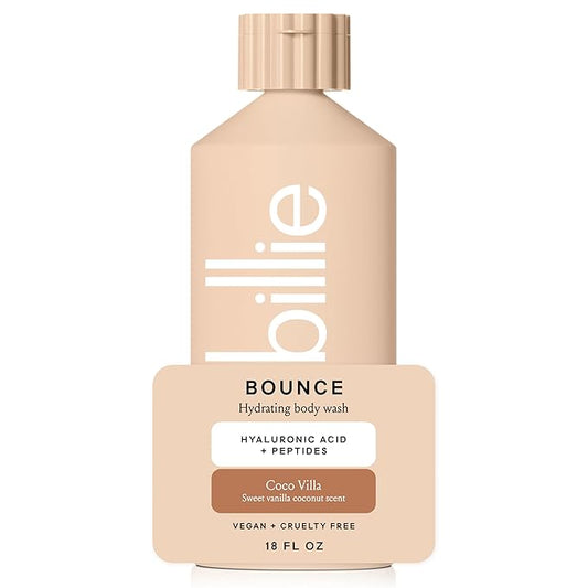 Billie Bounce, Hydrating Body Wash, Hyaluronic Acid + Peptides, Hydrating & Replenishing, 18Fl Oz