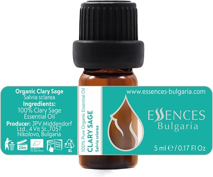 Set Hair Repair Organic Essential Oils | Basil (10ml) + Rosemary (10ml) + Clary Sage (5ml) | 100% Pure and Natural | Undiluted | Therapeutic Grade | Family-Owned Farm | Non-GMO | 3pcs
