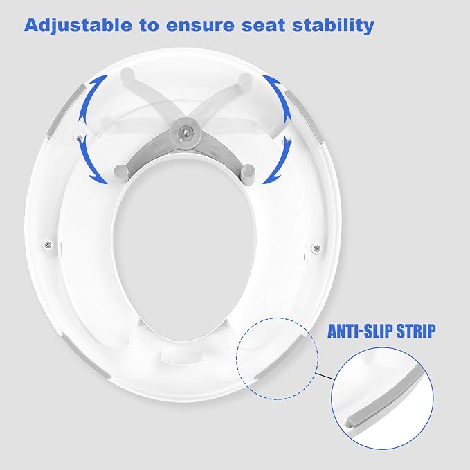 Toddlers Toilet Seat,Potty Training Toilet Seat for Boys and Girls Kids Toddler Potty Seat for Toilet, Potty Seat Cover for Baby with Detachable Soft Cushion, Non-Slip Sturdy Handle (White)