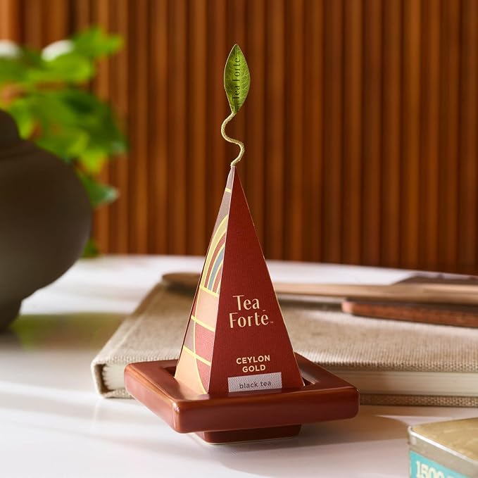 Tea Forte Premium Presentation Box Gift Set Sampler, 20 Count, Assorted Blends Individually Wrapped Handcrafted Pyramid Infuser Bags, Frank Lloyd Wright