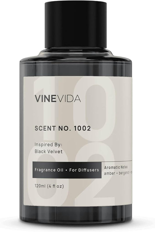 VINEVIDA [4 Fl Oz] Hotel Diffuser Oil Black Velvet - Scent No.1002 Inspired by 5-Star Hotel | Waterless Cold Air Scent Refill | Diffuser Essential Oils - Home Luxury Scents