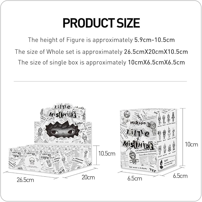 POP MART HIRONO Little Mischief Series, Hirono Blind Box Figures, Random Design Action Figures Collectible Toys Home Decorations, Holiday Birthday Gifts for Girls and Boys, Single Box