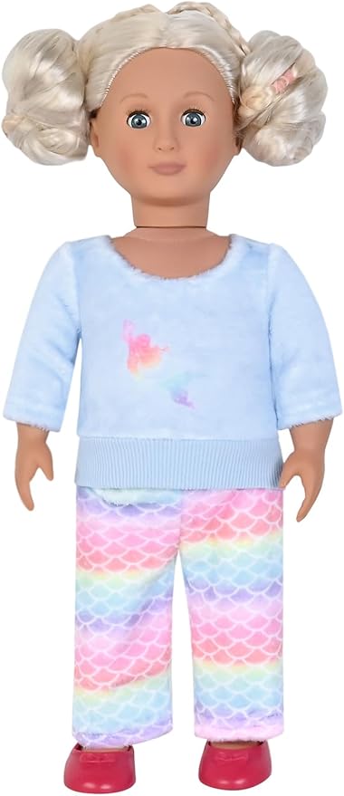 QPANCY Matching Doll & Girls Fleece Pjs Set kids Fall Winter Long Sleeve Sleepwear 2 Piece Pajamas